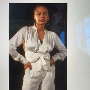 Anthropologie adjustable tie blouse